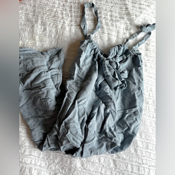 Blue small pant trousers, shoulder straps, tie shoulder straps - Picture 1 of 1